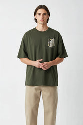 Attak of Titan Scout Regiment Design Graphic Printed Oversized Drop Shoulder Sleeves T shirt