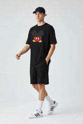 Mickey Mouse Design oversized Black T shirt