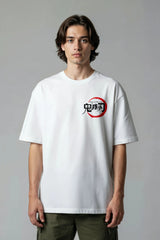 Demon Slayer AnimeDesign Graphic Printed Oversized Drop Shoulder Sleeves T shirt