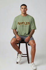 Hustler Mode Oversized Tee Graphic Printed Oversized Drop Shoulder Sleeves Pure Cotton T shirt