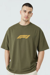 Formula1 Design1 Graphic Printed Oversized Drop Shoulder Sleeves T-shirt