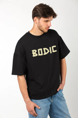 Five Elements Graphic Printed Oversized Drop Shoulder Sleeves T shirt