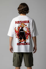 Demon Slayer AnimeDesign Graphic Printed Oversized Drop Shoulder Sleeves T shirt