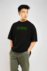 Bodic Men's Fitness Graphic Printed Oversized Drop Shoulder Sleeves T shirt