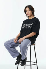 Bodic Design Graphic Printed Oversized Drop Shoulder Sleeves T shirt