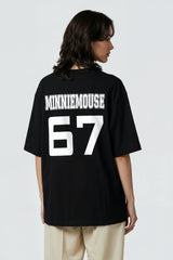 Minnie Mouse Design Oversized Black Tshirt