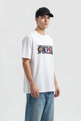 One Pieace Luffy Gear 5 Graphic Printed Oversized Drop Shoulder Sleeves T shirt