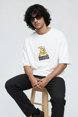 Dragon Warrior Design Graphic Printed Oversized Drop Shoulder Sleeves T shirt