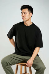 Bodic Men's Gym Motivation Quote Graphic Printed Oversized Drop Shoulder Sleeves T shirt