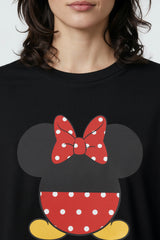 Minnie Mouse Design Oversized Black Tshirt
