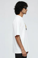 Dragon Warrior Design Graphic Printed Oversized Drop Shoulder Sleeves T shirt