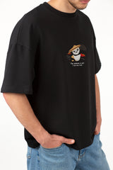 kunfu Panda Graphic Printed Oversized Drop Shoulder Sleeves T shirt