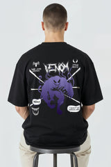 Bodic Men's Oversized T shirt with Venom Design Graphic Printed Oversized Drop Shoulder Sleeves T shirt