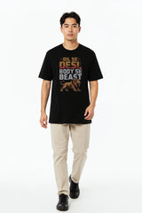 Bodic Men's Dil Se Desi Body se Beast Graphic Printed Oversized T shirt