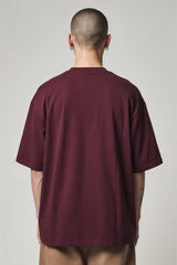 Bodic Mes's Chai Squats Repeat Graphic Printed Oversized Drop Shoulder Sleeves T shirt