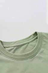 Bodic Solid Oliv Green & Pista Green Oversized Drop Shoulder Sleeves T-shirt