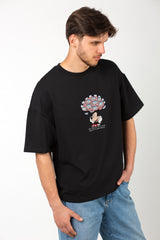 MIckey mouse Graphic Printed Oversized Drop Shoulder Sleeves T shirt