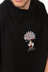MIckey mouse Graphic Printed Oversized Drop Shoulder Sleeves T shirt