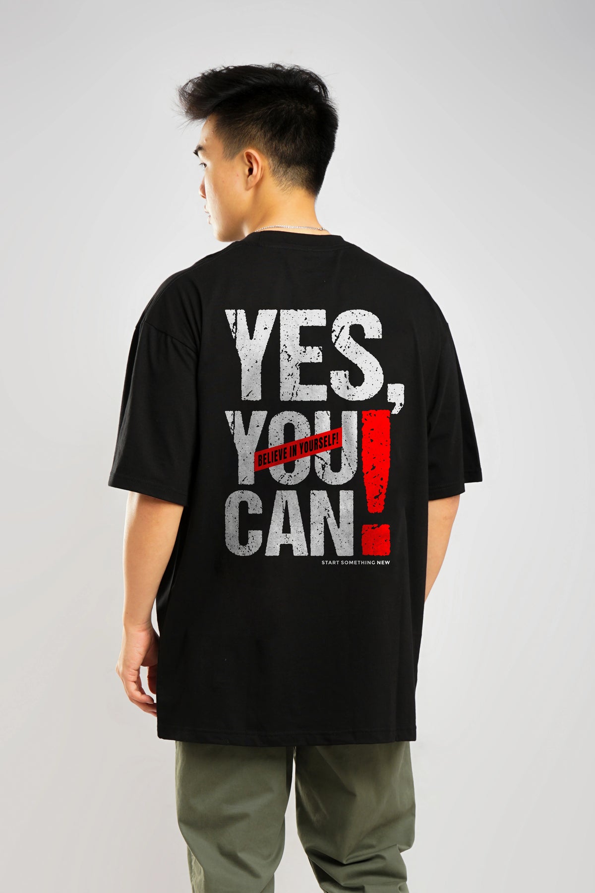 Bodic Mes's Oversized Tshirt Graphic Printed Oversized Drop Shoulder Sleeves T shirt