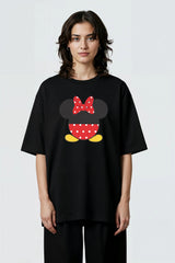 Minnie Mouse Design Oversized Black Tshirt