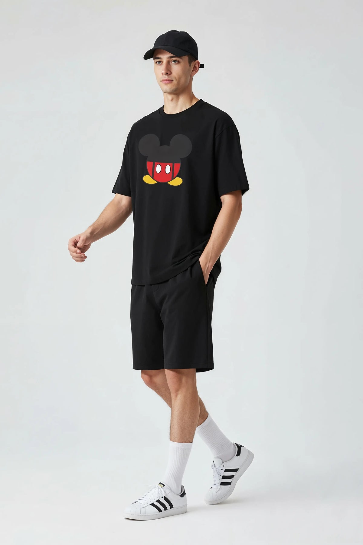 Mickey Mouse Design oversized Black T shirt