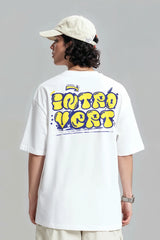 Introvert Design in Graffiti Graphic Printed Oversized Drop Shoulder Sleeves T shirt