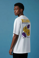 Bloom with Grace Floral Design  Graphic Printed Oversized Drop Shoulder Sleeves  Tshirt