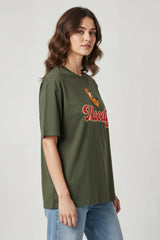 Moody Pluto Graphic Printed Oversized Drop Shoulder Sleeves T shirt