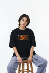Demon Slayer Zenitsu Design Graphic Printed Oversized Drop Shoulder Sleeves  T shirt