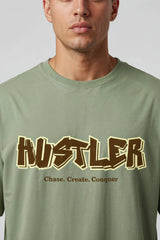 Hustler Mode Oversized Tee Graphic Printed Oversized Drop Shoulder Sleeves Pure Cotton T shirt