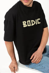 Five Elements Graphic Printed Oversized Drop Shoulder Sleeves T shirt