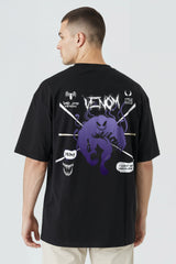 Bodic Men's Oversized T shirt with Venom Design Graphic Printed Oversized Drop Shoulder Sleeves T shirt