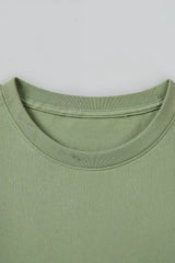 Bodic Solid Black& Pista Green Oversized Drop Shoulder Sleeves  T-shirt