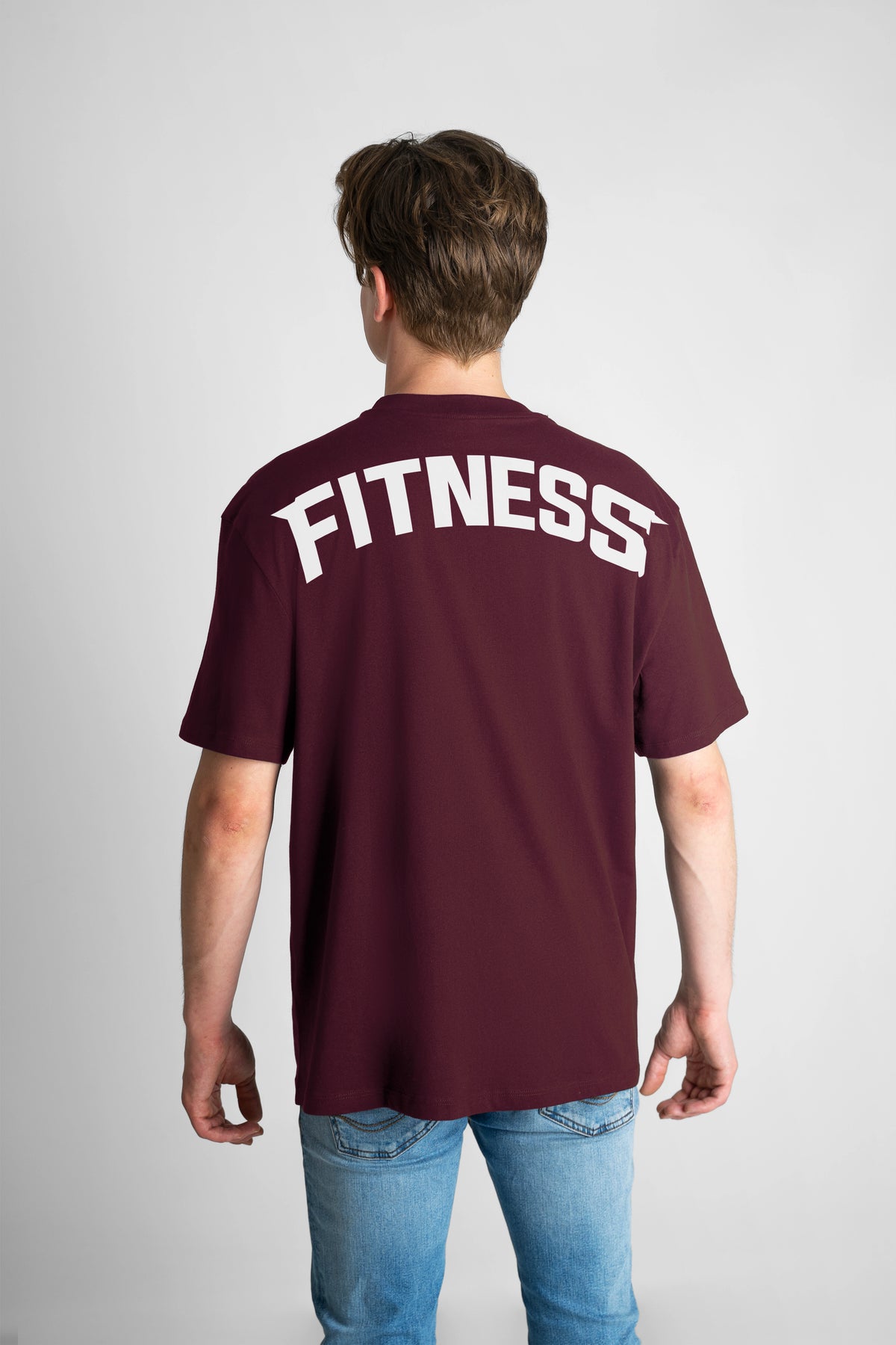 Bodic Men's Fitness Graphic Printed Oversized Drop Shoulder Sleeves T shirt