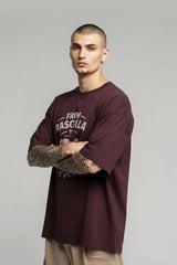 Bodic Men's From Rasgulla to 6 Pack Graphic Printed Oversized Drop Shoulder Sleeves T shirt